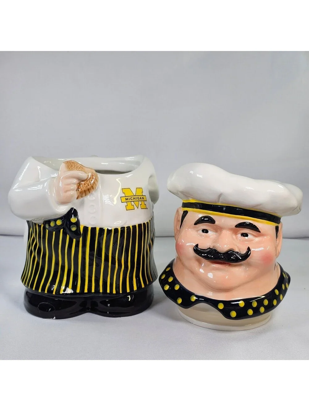 Vtg Memory Company Michigan Wolverines Chef Cookie Jar 2004 1st Series Ceramic